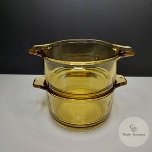 💛Vintage 1970s Honey Amber Glass Bowls